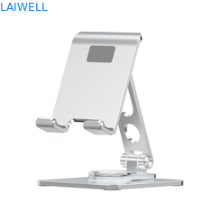 95*132*44MM Newest Luxury Design Portable 360 Degree Rotation Silver Aluminum Foldable Mobile Phone Bracket