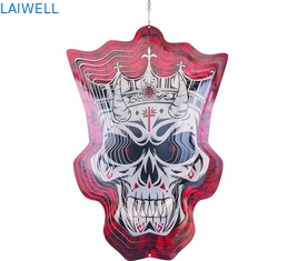 Halloween Earl Rose Metal Wind Spinner 3D Spin Metal Hanging Ornaments