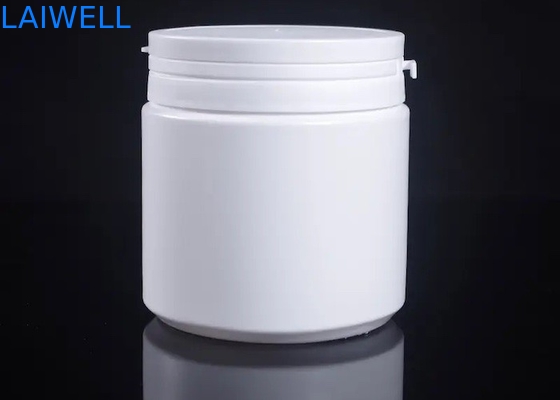 Recipientes de plástico redondos brancos modernos herméticos do HDPE dos frascos do pó de leite da garrafa 500ML do armazenamento com o rasgo fora do tampão