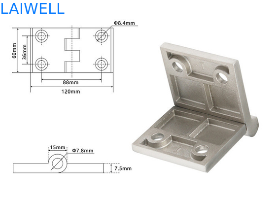 120*60*8MM Custom Metal Die Casting Large Thick Bearing Industrial Hardware Chassis Cabinet Ferradura de aço inoxidável