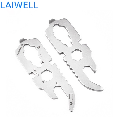 420 aço inoxidável 60MM Multi-purpose EDC cartão de ferramenta de precisão sandblasting abertura de garrafas de metal de prata