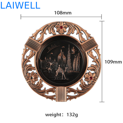 108*109MM Personalizado Die Casting Zinc Alloy Pocket Metal Cylindrical Ceniçaria com acabamento de revestimento