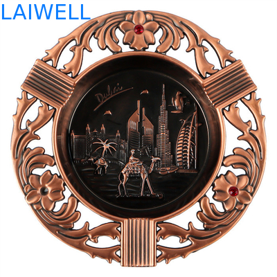 108*109MM Personalizado Die Casting Zinc Alloy Pocket Metal Cylindrical Ceniçaria com acabamento de revestimento
