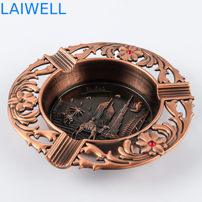 108*109MM Personalizado Die Casting Zinc Alloy Pocket Metal Cylindrical Ceniçaria com acabamento de revestimento