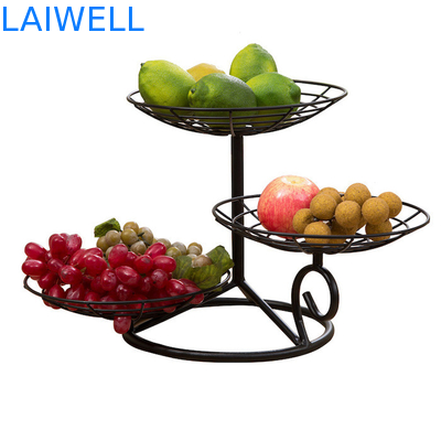 32cm de altura de cozimento Metal preto Ferro multicamadas Ferro bandeja de frutas Design personalizado para conveniência
