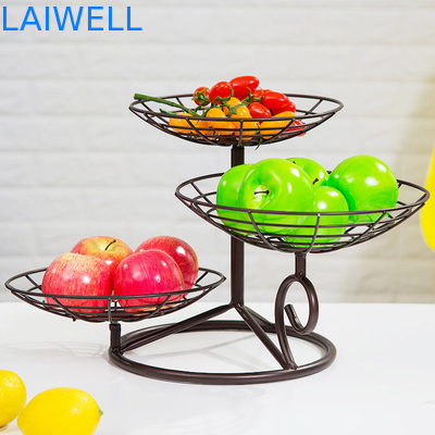 32cm de altura de cozimento Metal preto Ferro multicamadas Ferro bandeja de frutas Design personalizado para conveniência