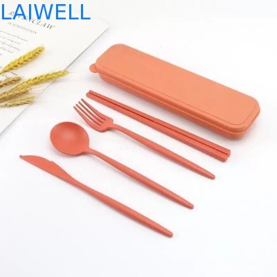 Acessórios de artigos de mesa ecológicos leves de qualidade alimentar de palha de trigo de fibra de 4-PC