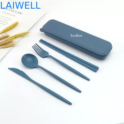 Acessórios de artigos de mesa ecológicos leves de qualidade alimentar de palha de trigo de fibra de 4-PC