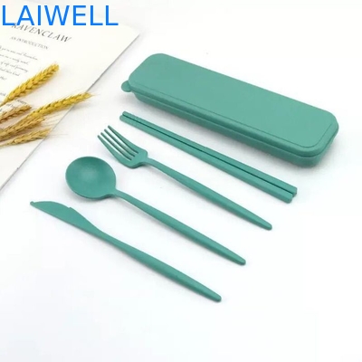 Acessórios de artigos de mesa ecológicos leves de qualidade alimentar de palha de trigo de fibra de 4-PC