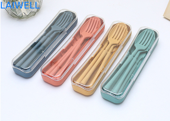 Set de talheres dobráveis de 4 PC Resistentes a altas temperaturas Acessórios de talheres ecológicos feitos de fibra de palha de trigo Vários tamanhos Amigável ao ambiente e durável