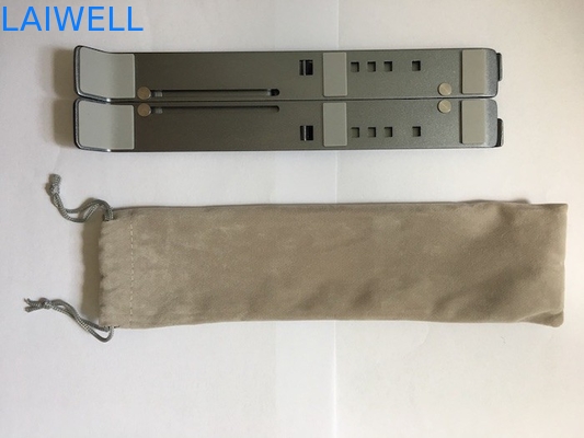 Leve portátil 253 * 60 * 20mm cinza de alumínio dobrável ajustável stand de laptop de metal Design simples e elegante