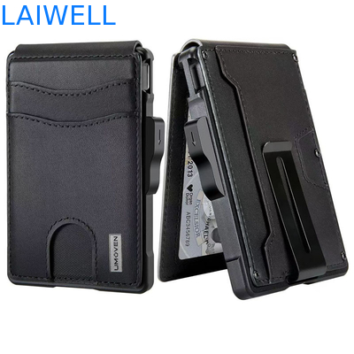 11.2*7.4*1.7cm Preto Porta-Cartas RFID de Alumínio de Alta Capacidade Pode conter até 12 cartões Perfeito para viagens de negócios