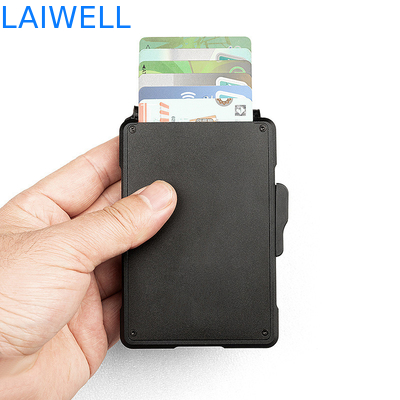 11.2*7.4*1.7cm Preto Porta-Cartas RFID de Alumínio de Alta Capacidade Pode conter até 12 cartões Perfeito para viagens de negócios