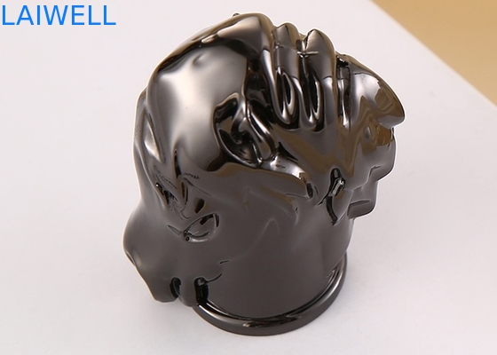 Poluição Black Plating Design Criativo Die Casting Zinc Alloy Perfume Jar Lids Custom Branding In Mould para soluções de embalagem sofisticadas