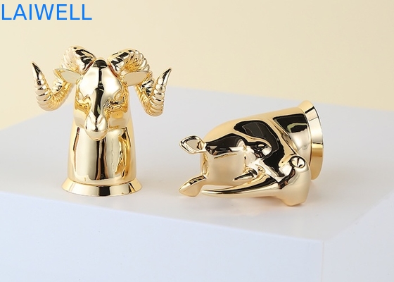 Tampas personalizáveis para frascos de perfume com design de animal, banho de ouro, liga de zinco fundida sob pressão, adequadas para a maioria dos frascos de perfume