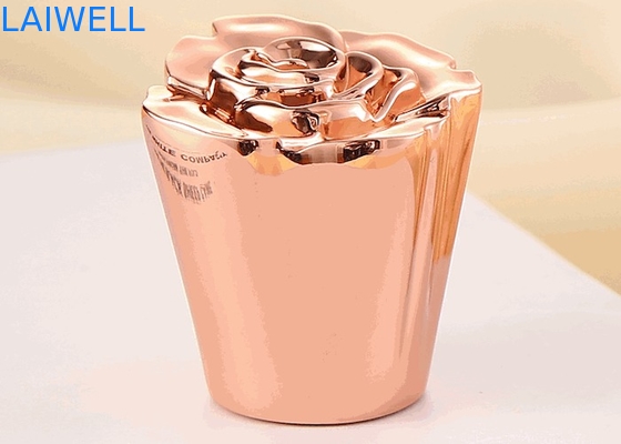 Design moderno e luxuoso, banhado a ouro, liga de zinco fundido sob pressão, tampas de frascos de perfume exclusivas, adequadas para a maioria dos frascos, conforme design solicitado