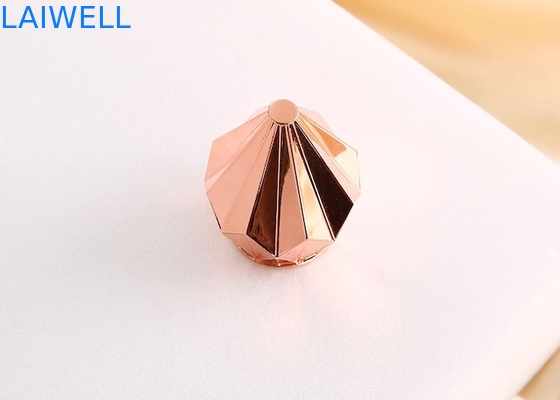 Luxo Unico Forma de Diamante Cor Dourado Liga de Zinco Cap Botão de Perfumes Para Caps de Botões de Fragrância Die Casting CNC Machining