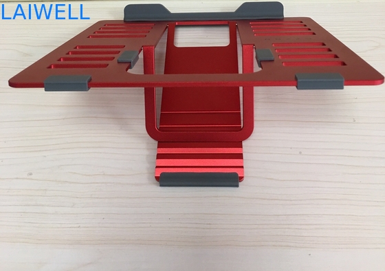 Suporte portátil Ipad do portátil do metal do peso leve vermelho do GV 4mm que lê o suporte