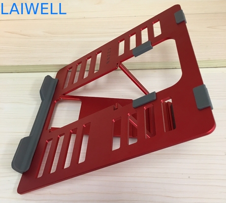 Suporte portátil Ipad do portátil do metal do peso leve vermelho do GV 4mm que lê o suporte