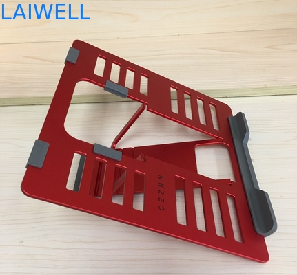Suporte portátil Ipad do portátil do metal do peso leve vermelho do GV 4mm que lê o suporte