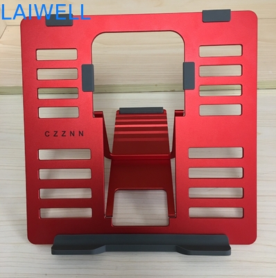 Suporte portátil Ipad do portátil do metal do peso leve vermelho do GV 4mm que lê o suporte