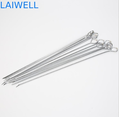 Varas de cozimento na grelha reusáveis largas lisas do no espeto do metal dos espetos do no espeto do GV 16,8”