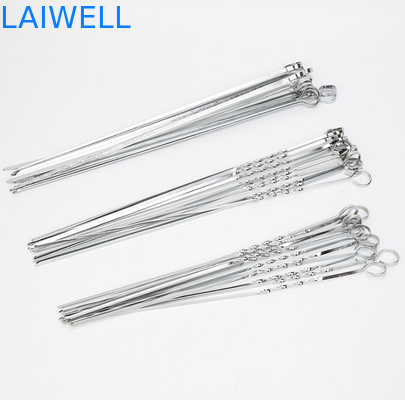 Varas de cozimento na grelha reusáveis largas lisas do no espeto do metal dos espetos do no espeto do GV 16,8”