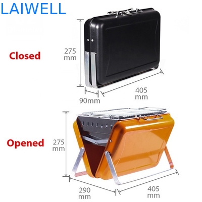 40.5*27.5*9cm cromou Oven Foldable Charcoal Grill de acampamento portátil de aço