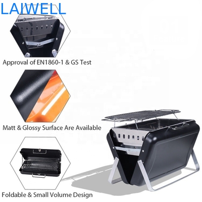 40.5*27.5*9cm cromou Oven Foldable Charcoal Grill de acampamento portátil de aço