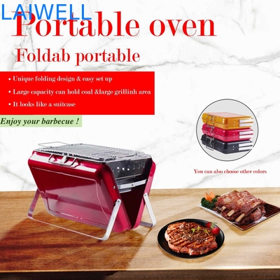 40.5*27.5*9cm cromou Oven Foldable Charcoal Grill de acampamento portátil de aço