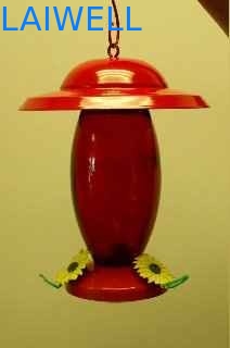 A casa que pendura alimentadores decorativos pintados do pássaro do metal oxida resistência