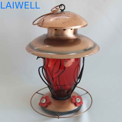 A casa que pendura alimentadores decorativos pintados do pássaro do metal oxida resistência
