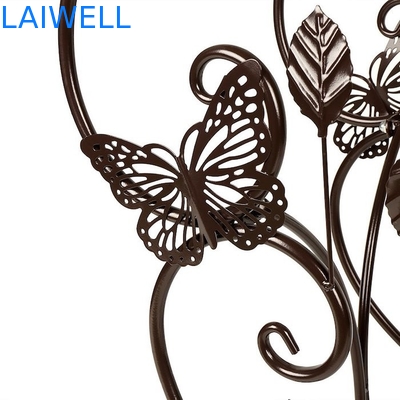 Suporte de potenciômetro Multilayer da flor do ferro da cremalheira do plantador do metal da pintura 26cm de Brown