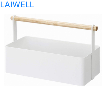 O pó branco revestiu a caixa de armazenamento cosmética do ferro dos eletrodomésticos do metal de 19cm