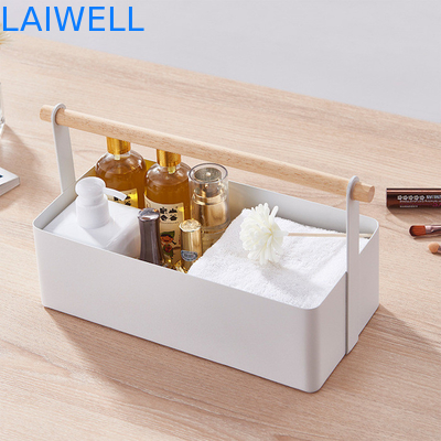 O pó branco revestiu a caixa de armazenamento cosmética do ferro dos eletrodomésticos do metal de 19cm