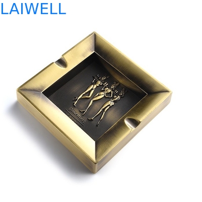 Cor de bronze do quadrado clássico que chapeia o peso leve do cinzeiro do bolso do metal