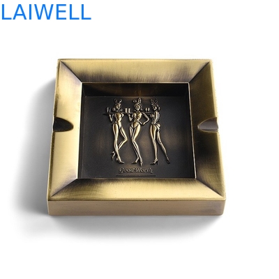 Cor de bronze do quadrado clássico que chapeia o peso leve do cinzeiro do bolso do metal