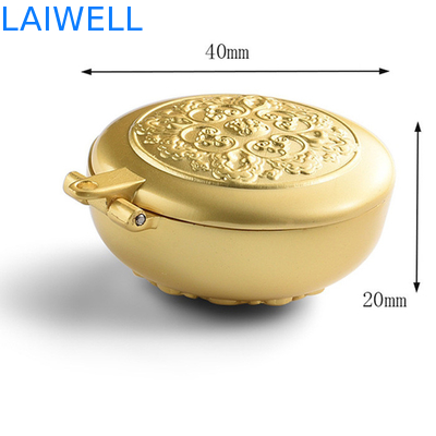 O cinzeiro luxuoso do bolso do metal do diâmetro 40mm do chapeamento da cor do ouro personalizou