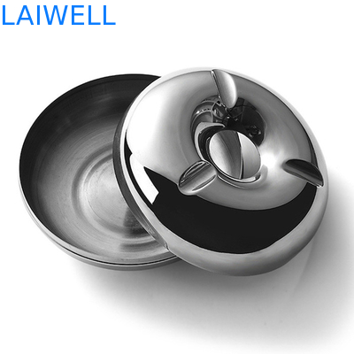 Cinzeiro portátil antigo de prata brilhante de 12cm Mini Pocket Ashtray Doughnut Shaped