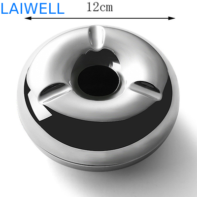 Cinzeiro portátil antigo de prata brilhante de 12cm Mini Pocket Ashtray Doughnut Shaped