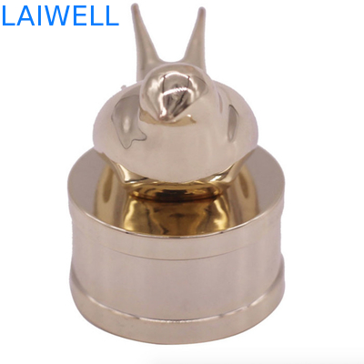 Amostra grátis luxuosa personalizada das partes superiores da garrafa de perfume do chapeamento de ouro do projeto do pássaro