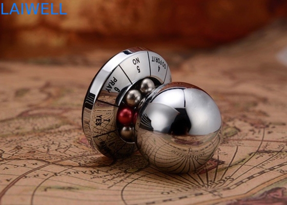 Customizado e criativo liga de zinco de cor prateada Metal Die Casting Lucky Decision Ball para jogo e aniversário