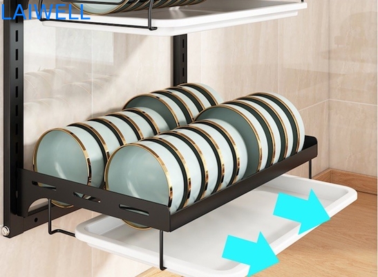 400*280*420mm removíveis prato de 2 camadas que seca o escorredor de pratos da cremalheira/aço carbono