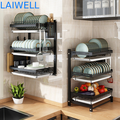 Comprima o GV de aço inoxidável dos Kitchenwares de 400*280*620mm organizador da cremalheira de prato de 3 camadas