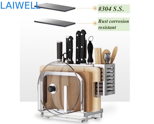 A anticorrosão 304 Kitchenwares de aço inoxidável prateia o suporte do suporte da placa de corte
