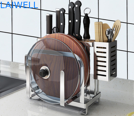 A anticorrosão 304 Kitchenwares de aço inoxidável prateia o suporte do suporte da placa de corte