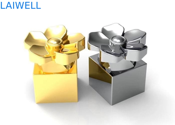Moderna Moda Luxo Prata Electrônica Revestimento Metal Die Casting Zinc Alloy Caps Perfume Bottle With Laser Engraving Logo