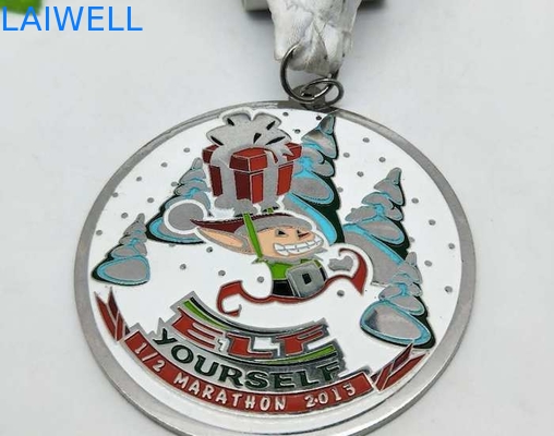 Pintura colorida liga de zinco da medalha do metal da raça de maratona de 1/2