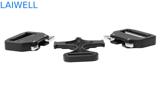 O preto unisex tático da fivela de cinto do metal da inserção dobro chapeou 38MM