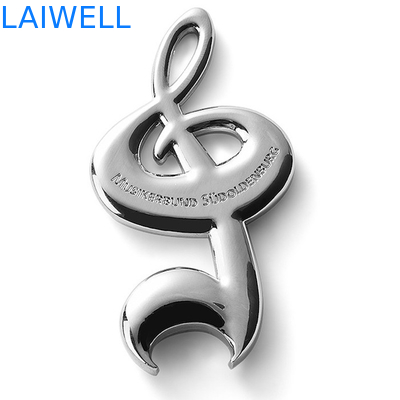 As notas ligas de zinco de chapeamento de prata da música do abridor de garrafa 73*40mm do metal projetam